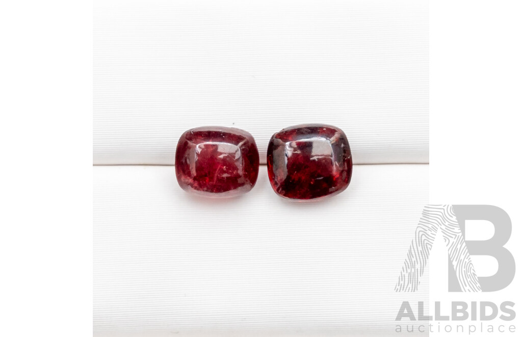 2.6ct Pair of Sugarloaf Cut Red Spinels