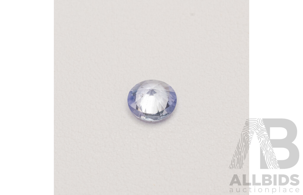 Ceylon Sapphire, Natural Corundum Round Brilliant Cut Sky Periwinkle Blue Gemstone 1.30ct