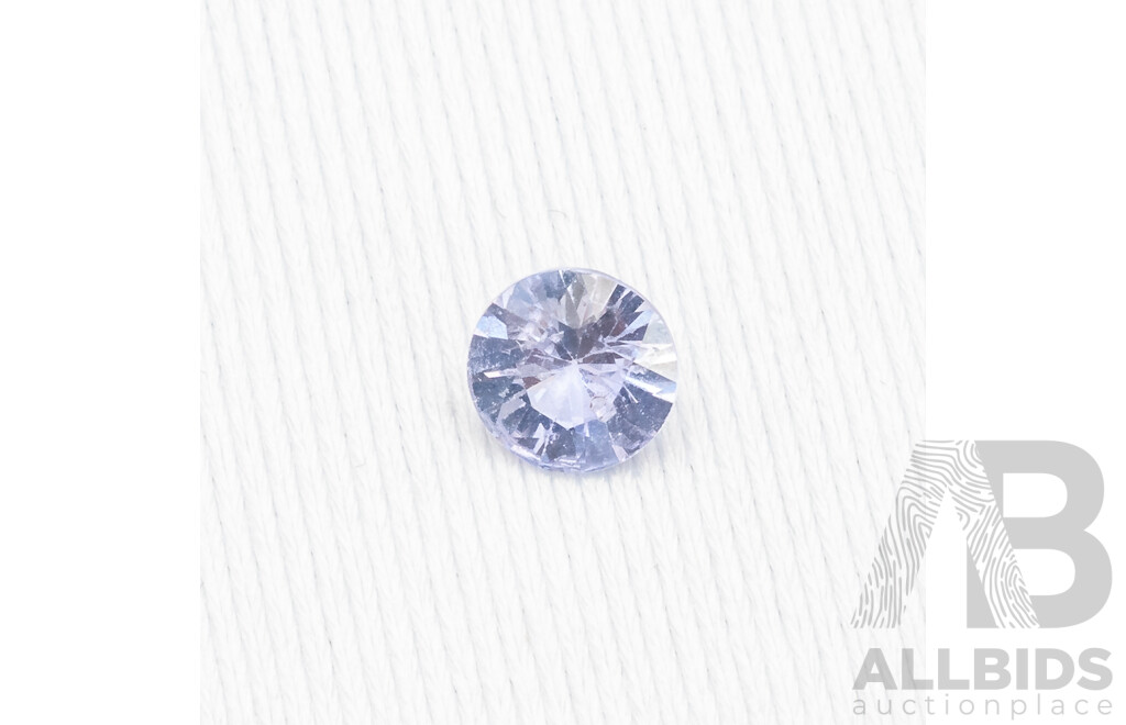 Ceylon Sapphire, Natural Corundum Round Brilliant Cut Sky Periwinkle Blue Gemstone 1.30ct