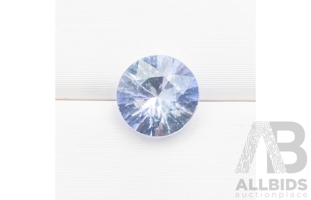Ceylon Sapphire, Natural Corundum Round Brilliant Cut Sky Periwinkle Blue Gemstone 1.30ct