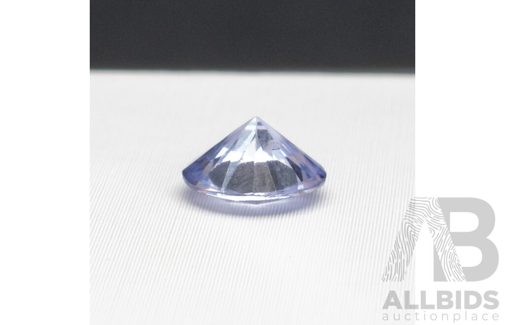 Ceylon Sapphire, Natural Corundum Round Brilliant Cut Sky Periwinkle Blue Gemstone 1.30ct