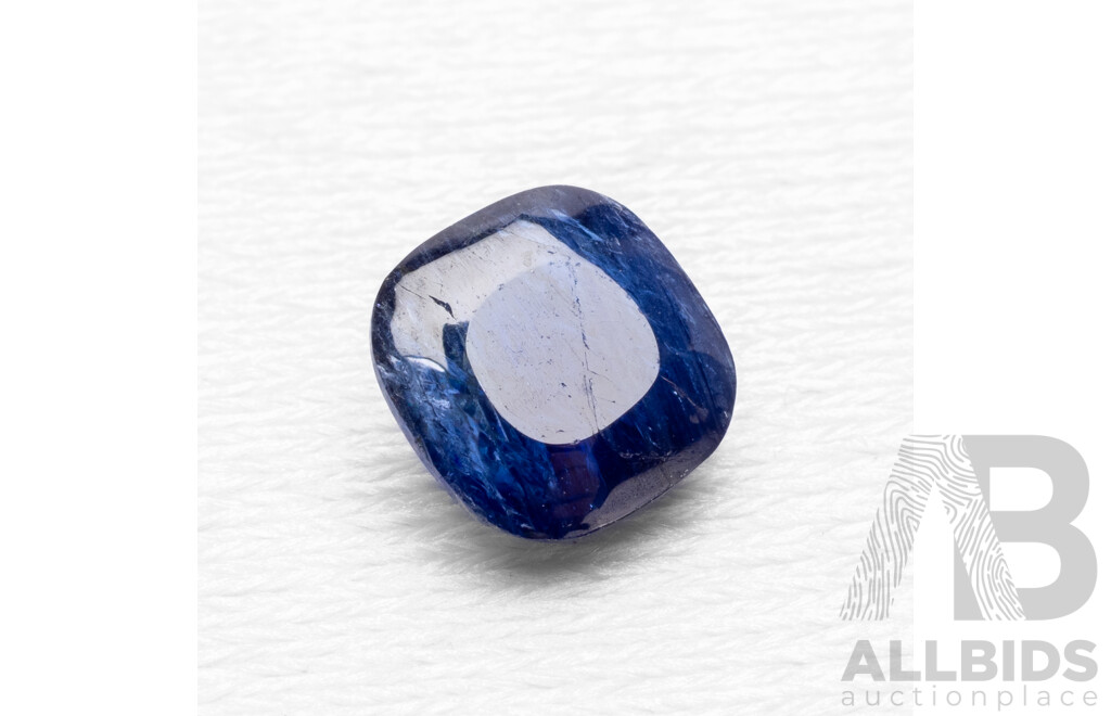 2.30ct Cushion Cut Sugar Loaf Blue Sapphire