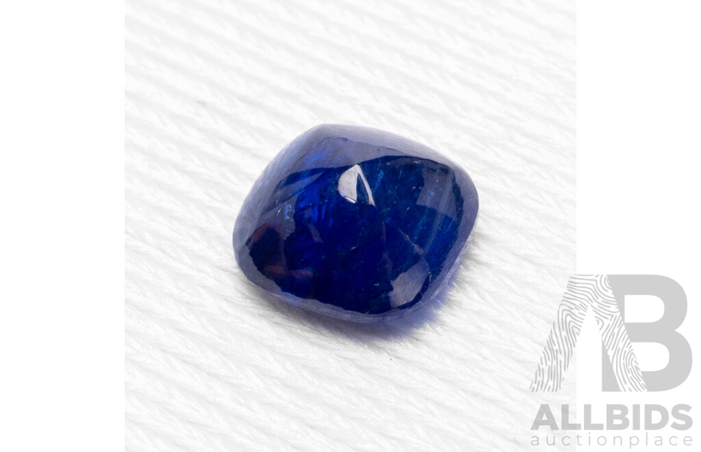 2.30ct Cushion Cut Sugar Loaf Blue Sapphire