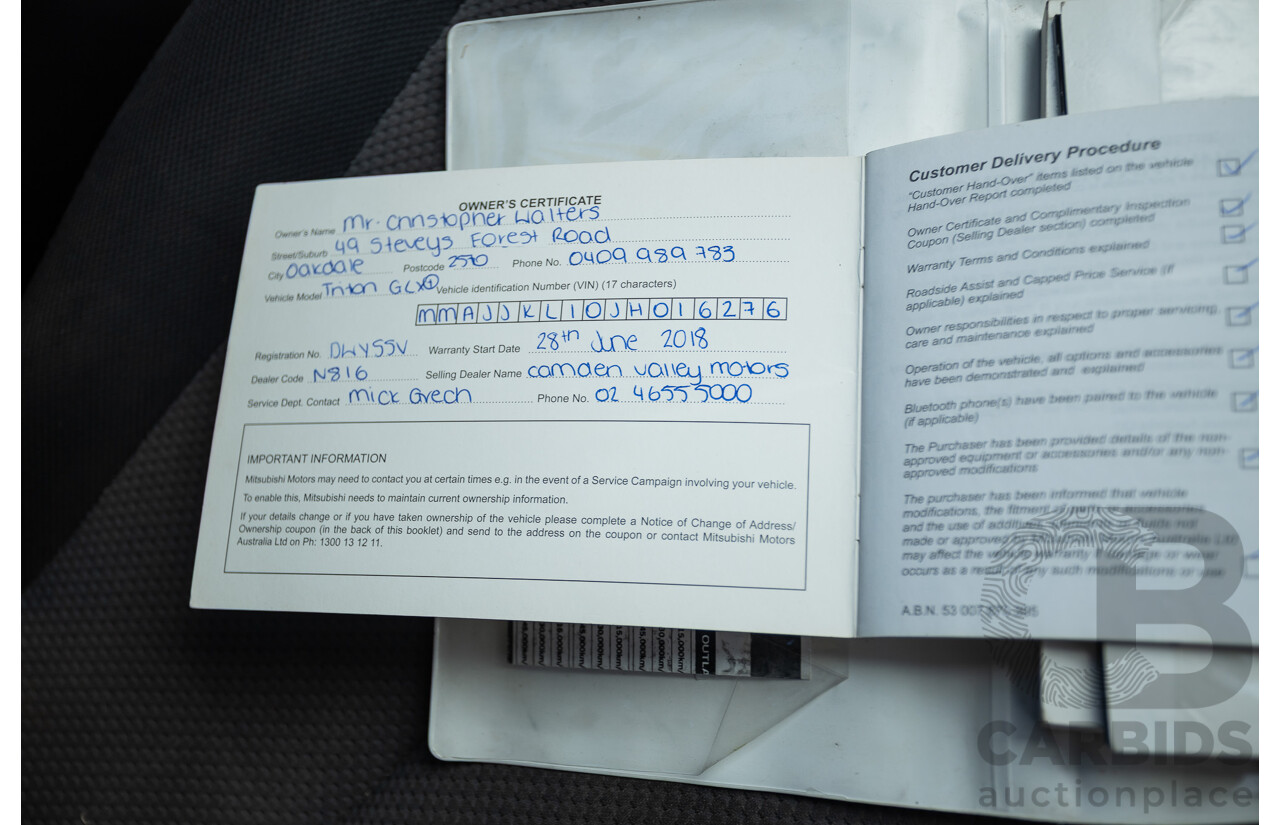 04/2018 Mitsubishi Triton GLX Plus (4x4) MQ MY18 Dual Cab Utility Grey Turbo 2.4L