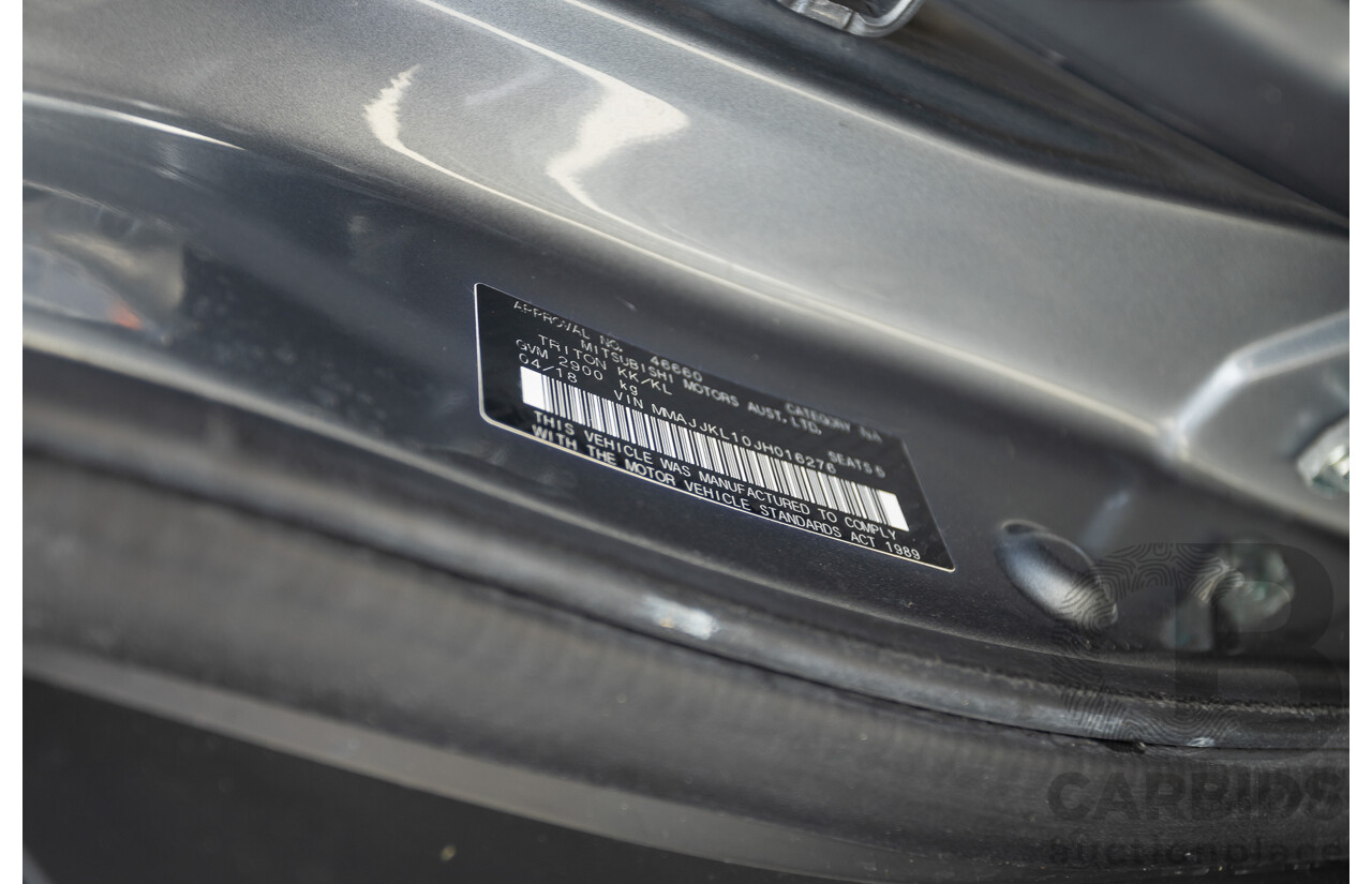 04/2018 Mitsubishi Triton GLX Plus (4x4) MQ MY18 Dual Cab Utility Grey Turbo 2.4L