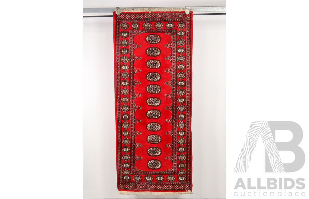 Persian Bokkarah Hall Runner with Traditional Guls