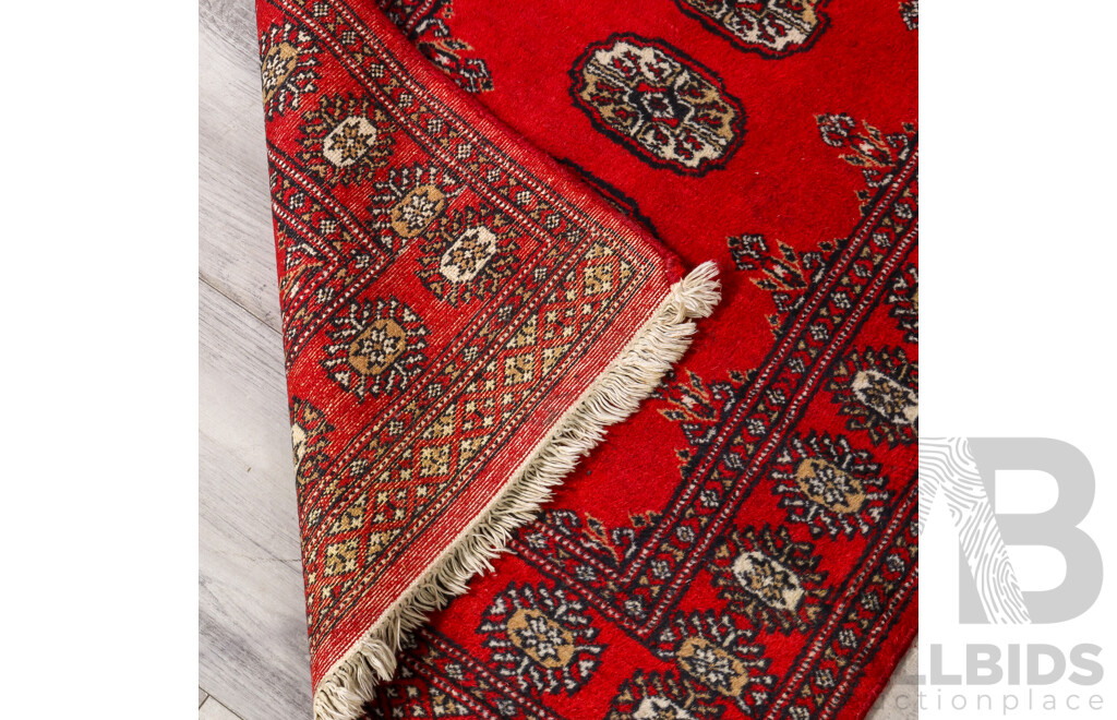 Persian Bokkarah Hall Runner with Traditional Guls