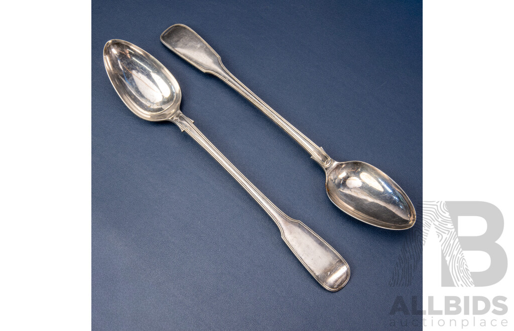 Two Large Vintage Silver Plate Serving Spoons
