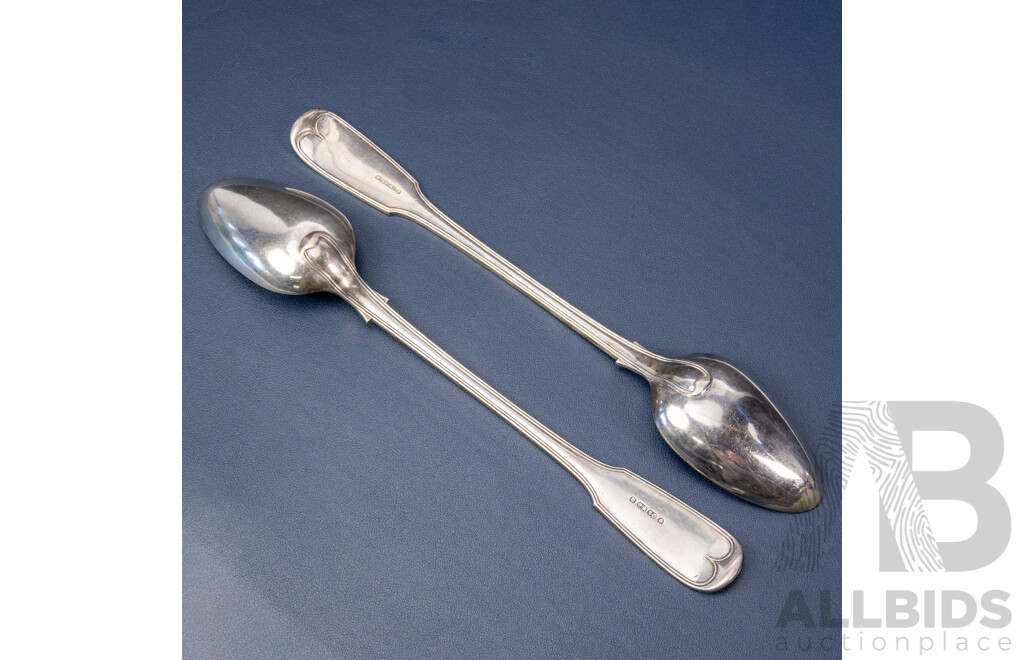 Two Large Vintage Silver Plate Serving Spoons