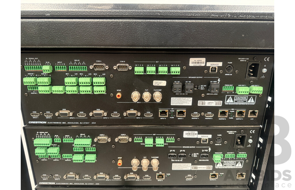 Hallam Rack Cabinet Containing Digital Media System - DMPS3-300-C + DMPS-200-C + ST-COM + C2N-VEQ4 + ST-COM