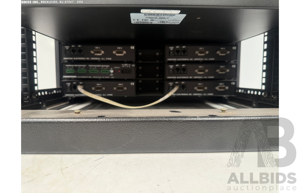 Hallam Rack Cabinet Containing Digital Media System - DMPS3-300-C + DMPS-200-C + ST-COM + C2N-VEQ4 + ST-COM
