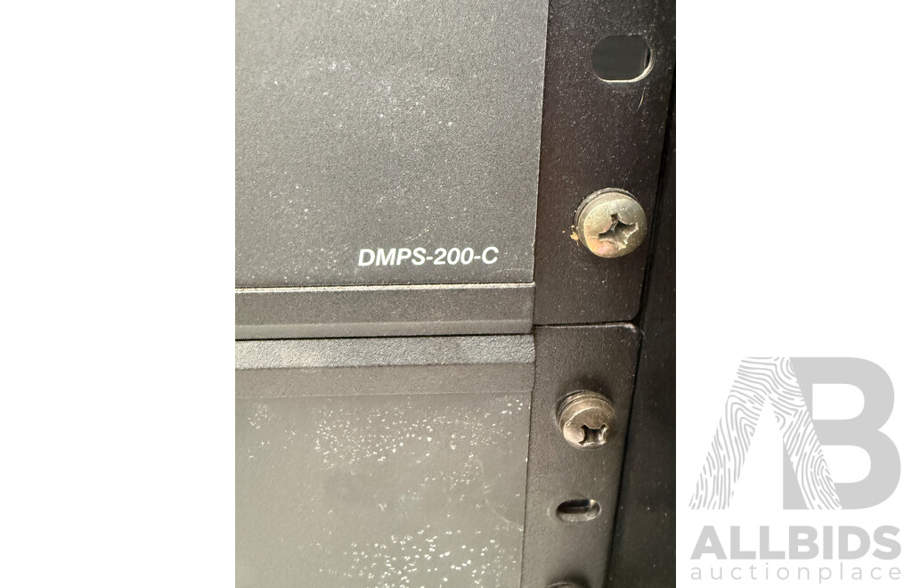 Hallam Rack Cabinet Containing Digital Media System - DMPS3-300-C + DMPS-200-C + ST-COM + C2N-VEQ4 + ST-COM