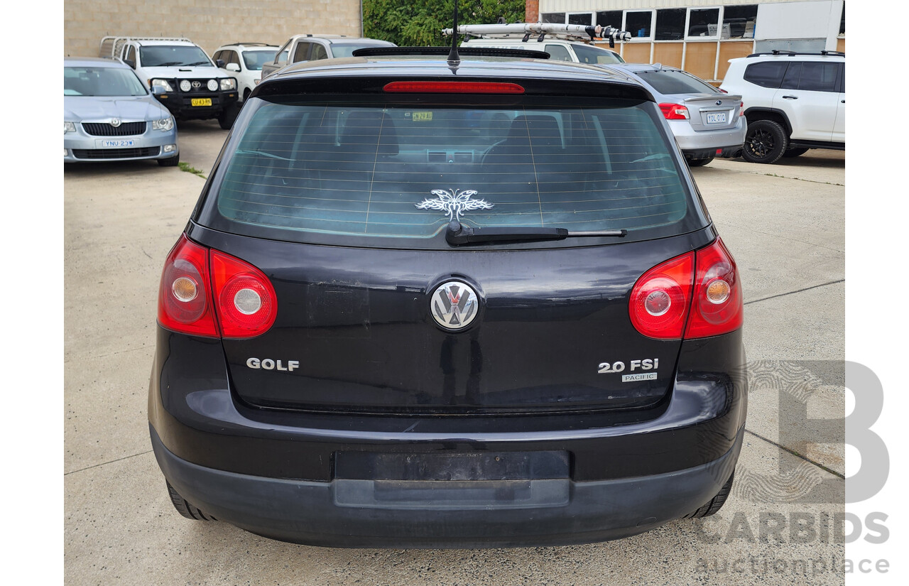 12/2008 Volkswagen Golf 2.0 FSI Pacific 1K MY08 UPGRADE 2 5d Hatchback Black 2.0L