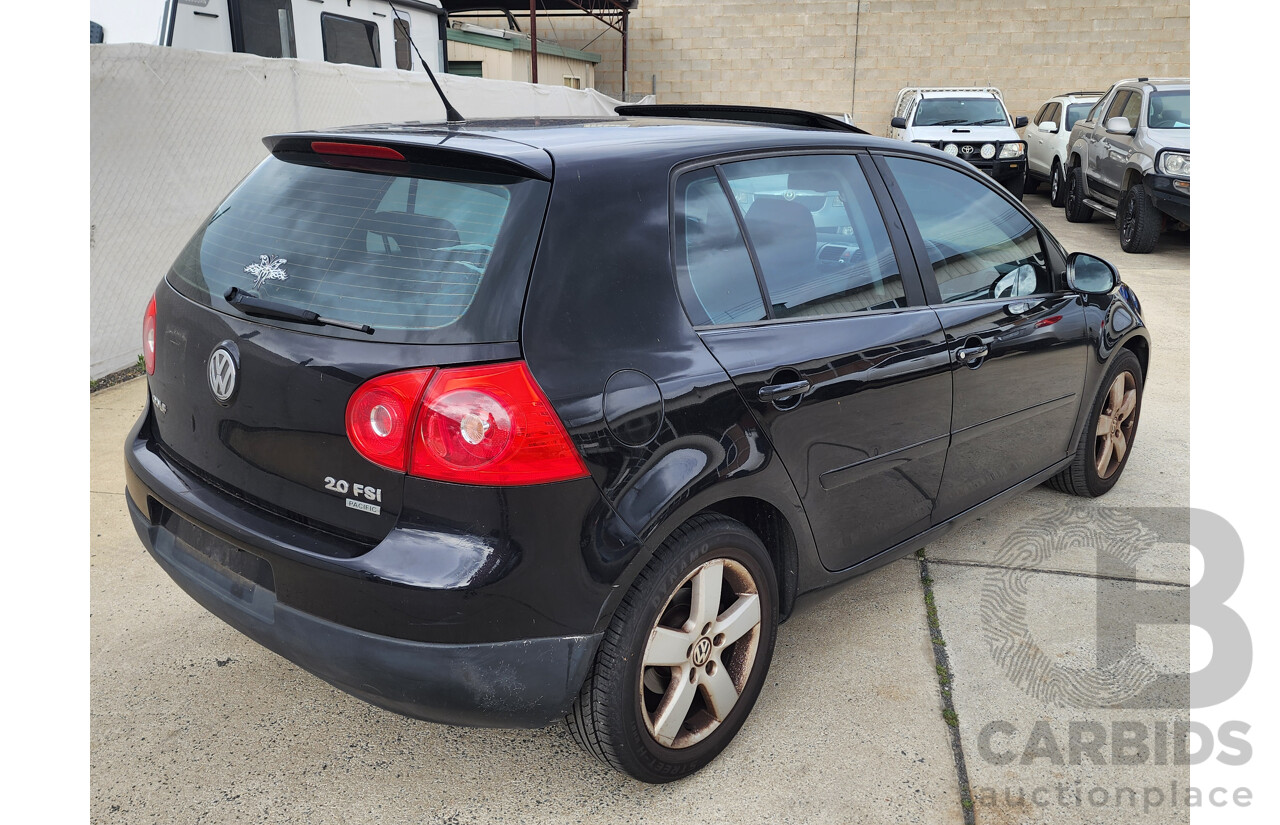12/2008 Volkswagen Golf 2.0 FSI Pacific 1K MY08 UPGRADE 2 5d Hatchback Black 2.0L