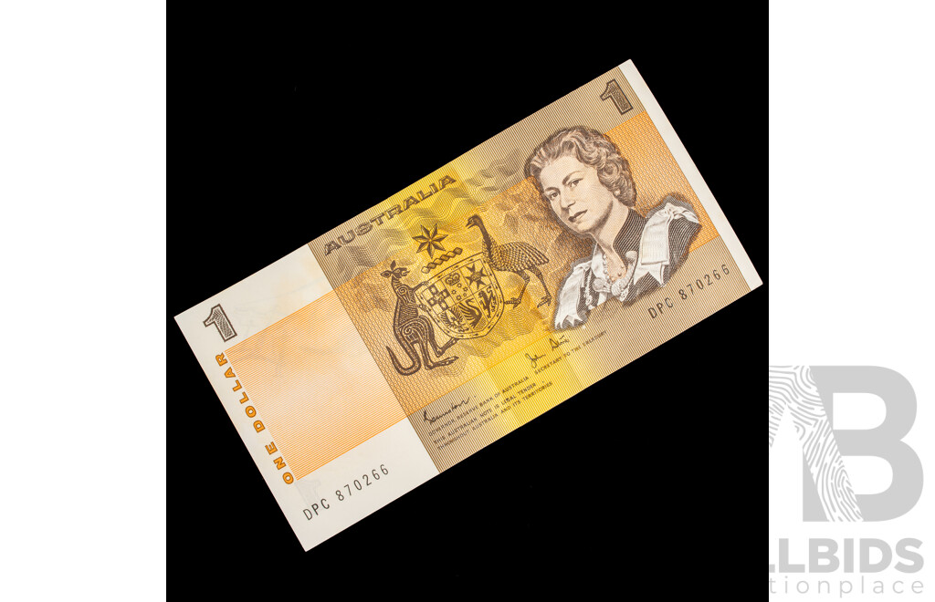 One Hundred Consecutive Australian 1982 UNC One Dollar Notes, Johnson/Stone R78, DPC 870266 - DPC 870366