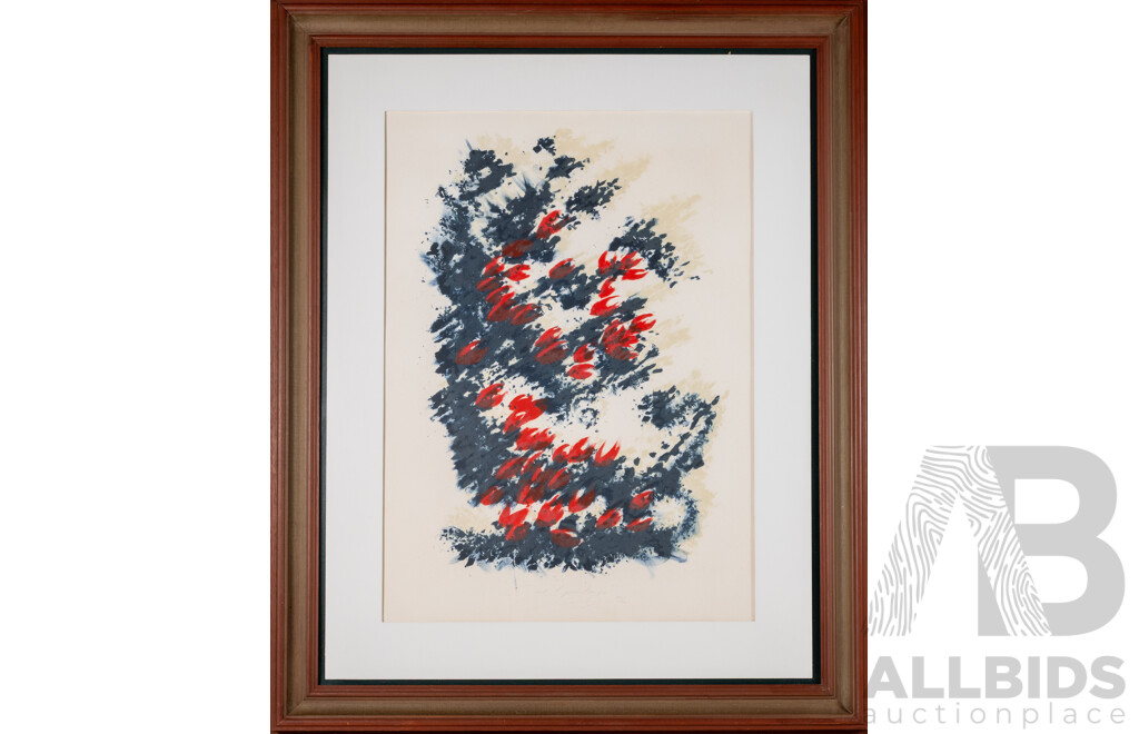 Claude Louriou, (20th Century, Portuguese), Printemp (1985), Original Signed & Editioned 11 of 40 Screenprint, 110 x 91 cm (frame)