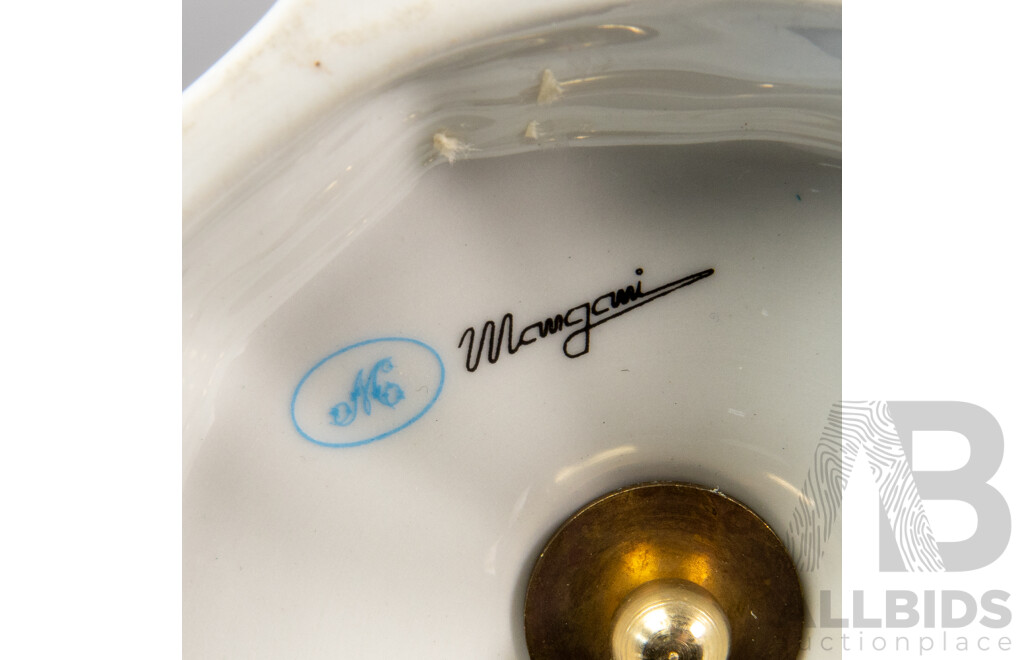 Pair of Graduated Giulia Mangani Porcelain Candlesticks