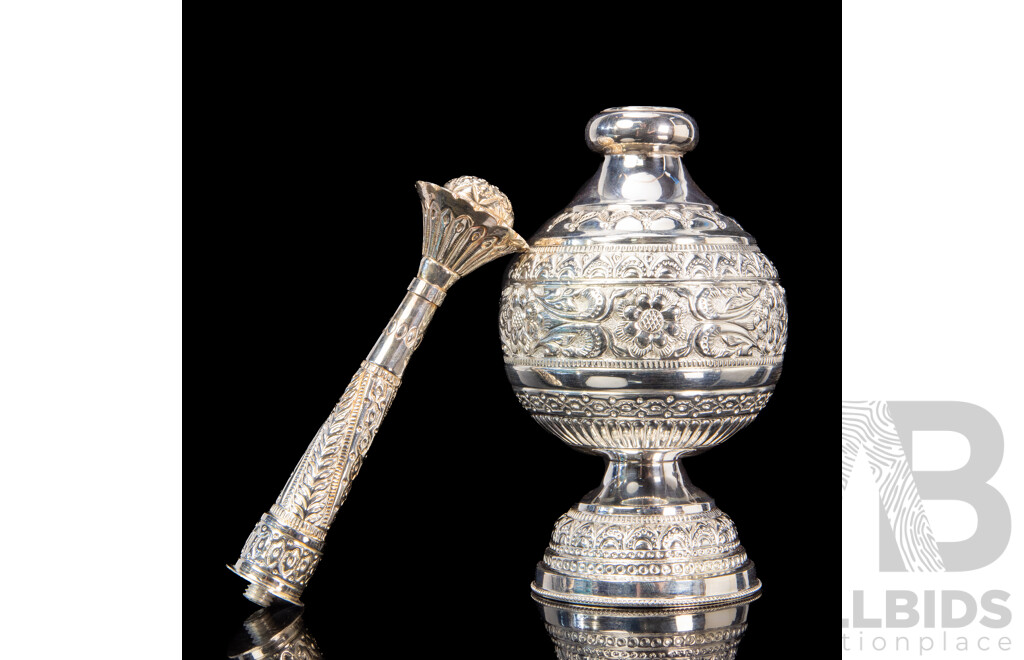 Omani Silver Mace and Rosewater Sprinkler in Presentation Case