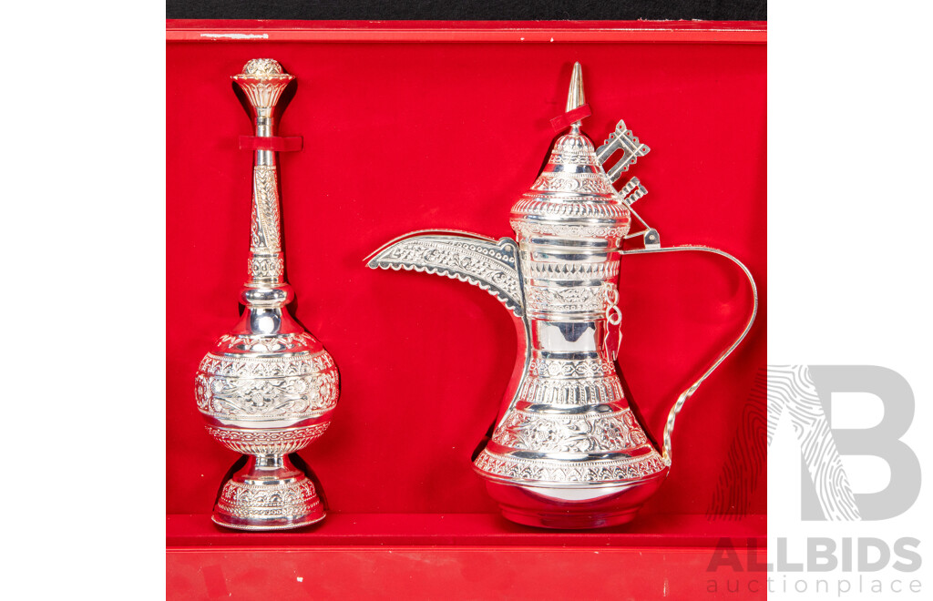 Omani Silver Mace and Rosewater Sprinkler in Presentation Case