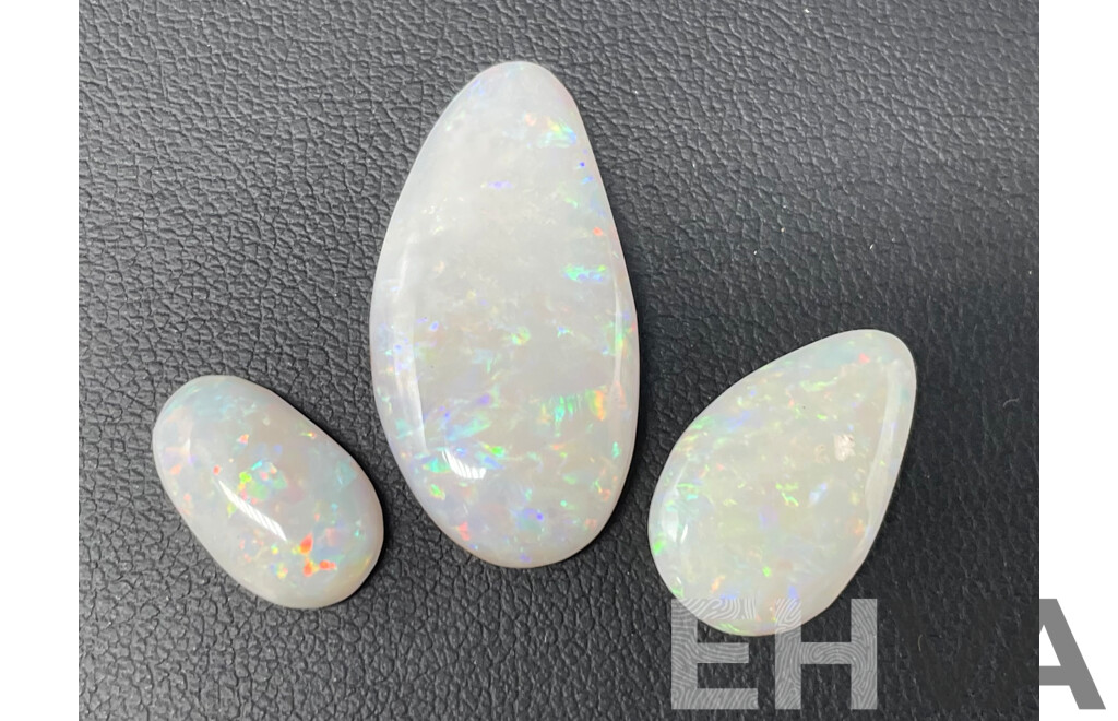 Coober Pedy and Lightning Ridge OPALS (2.8ct, 10ct, 4.3ct) - Lot of 3