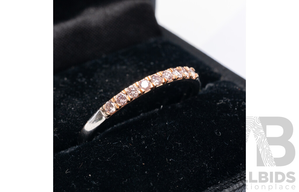 9ct Argyle Mine Rio Tinto Certified Pale Pink Diamond Ring, TDW 0.25ct, Size S, 2.43 Grams