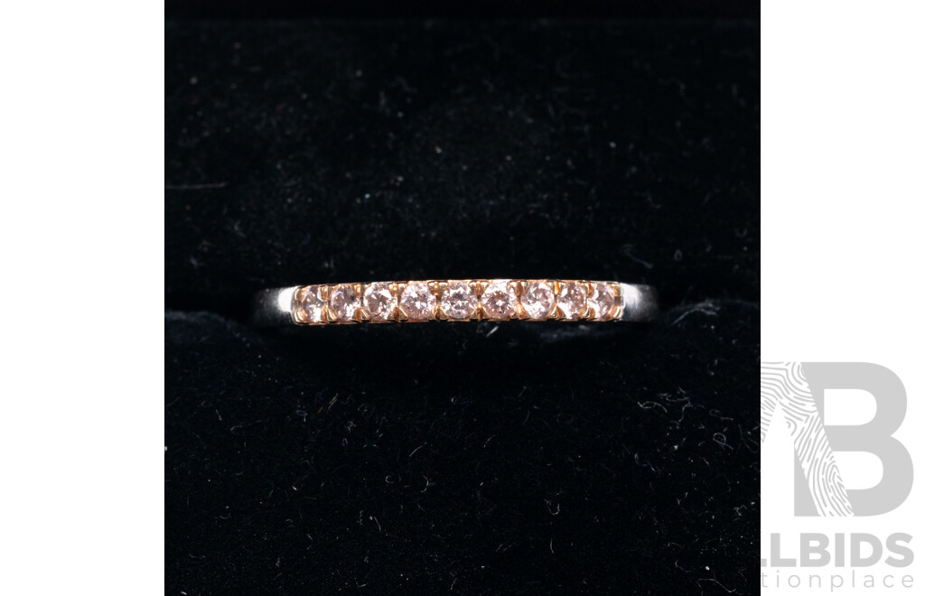 9ct Argyle Mine Rio Tinto Certified Pale Pink Diamond Ring, TDW 0.25ct, Size S, 2.43 Grams