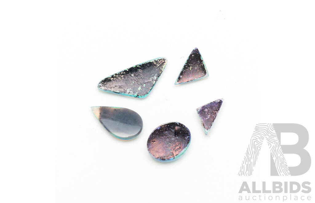 Collection of Small Australian Opal Cabochons, Total 1.05ct