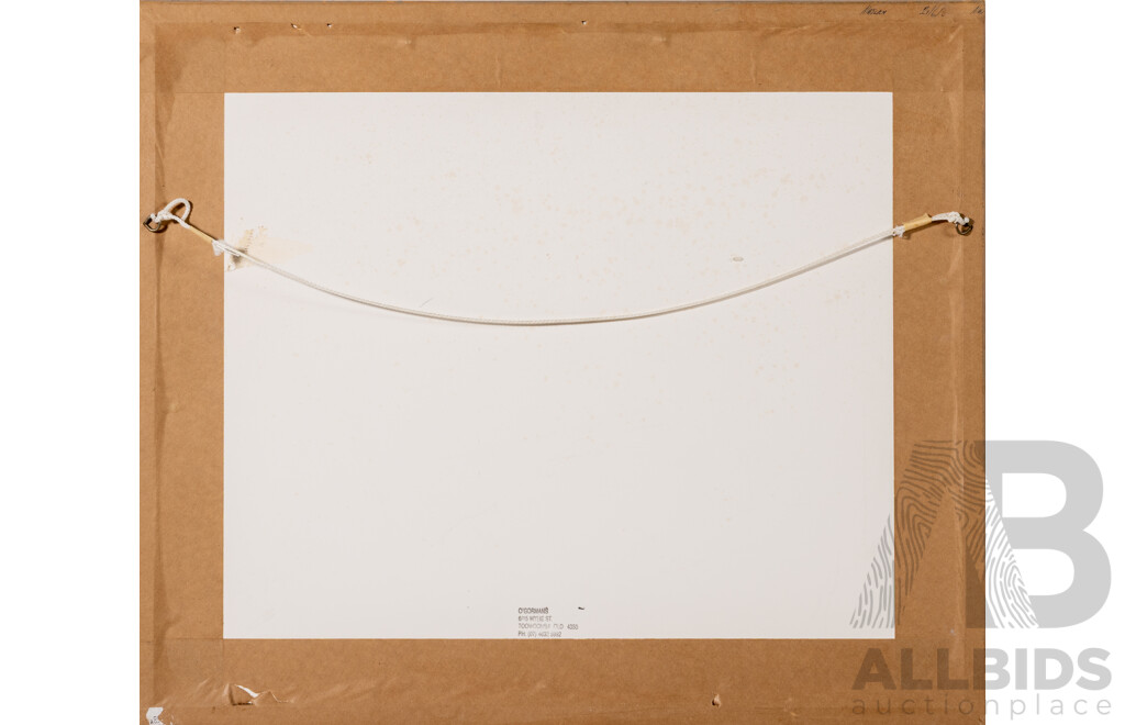 John Pick, (19/20th Century, Australian, 1866-1949),  River Scene with Trees, Original Antique Watercolour, 48 x 56 cm (frame)