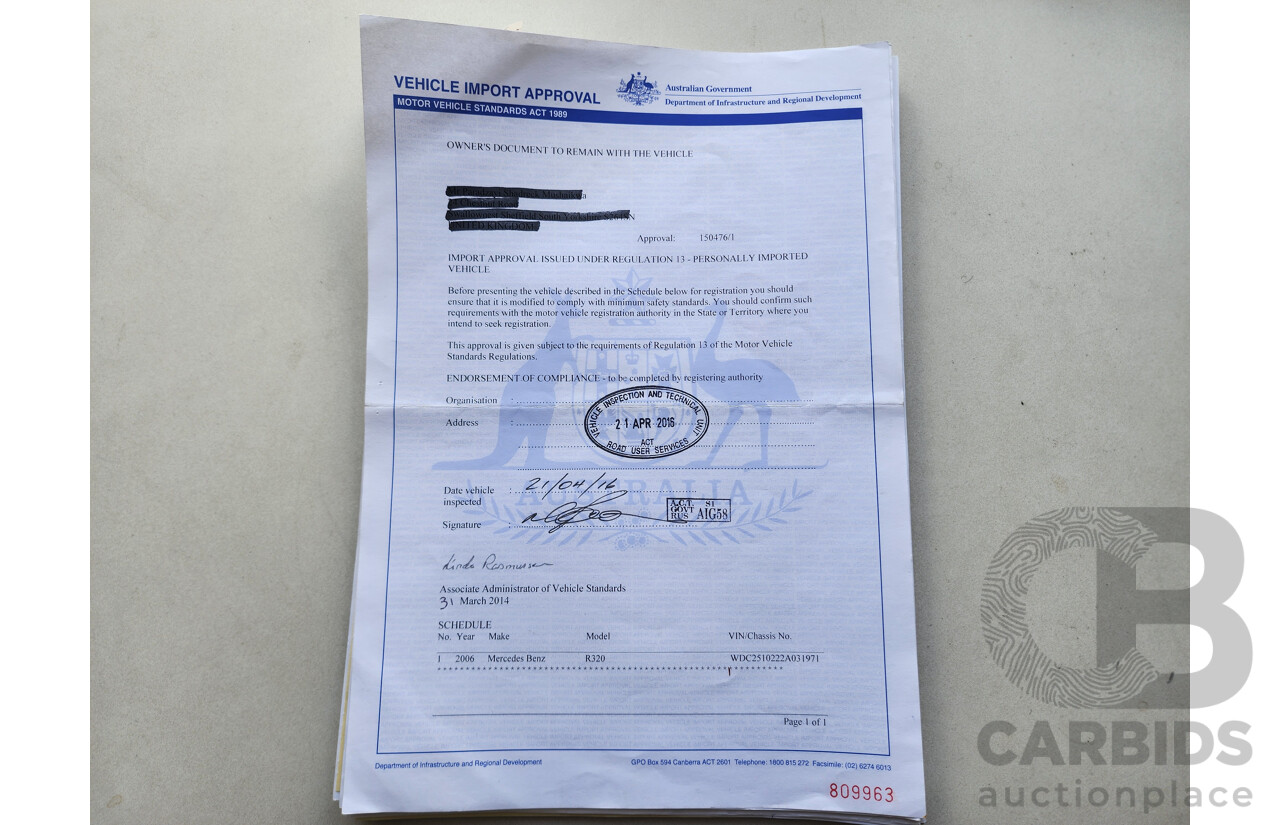 1/2006 Mercedes-Benz R 320 CDI (awd) 251 4d Wagon Silver 3.0L