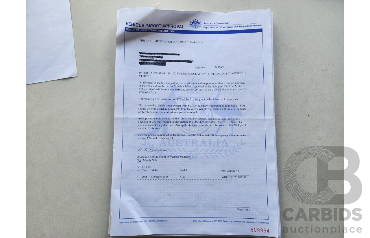 1/2006 Mercedes-Benz R 320 CDI (awd) 251 4d Wagon Silver 3.0L