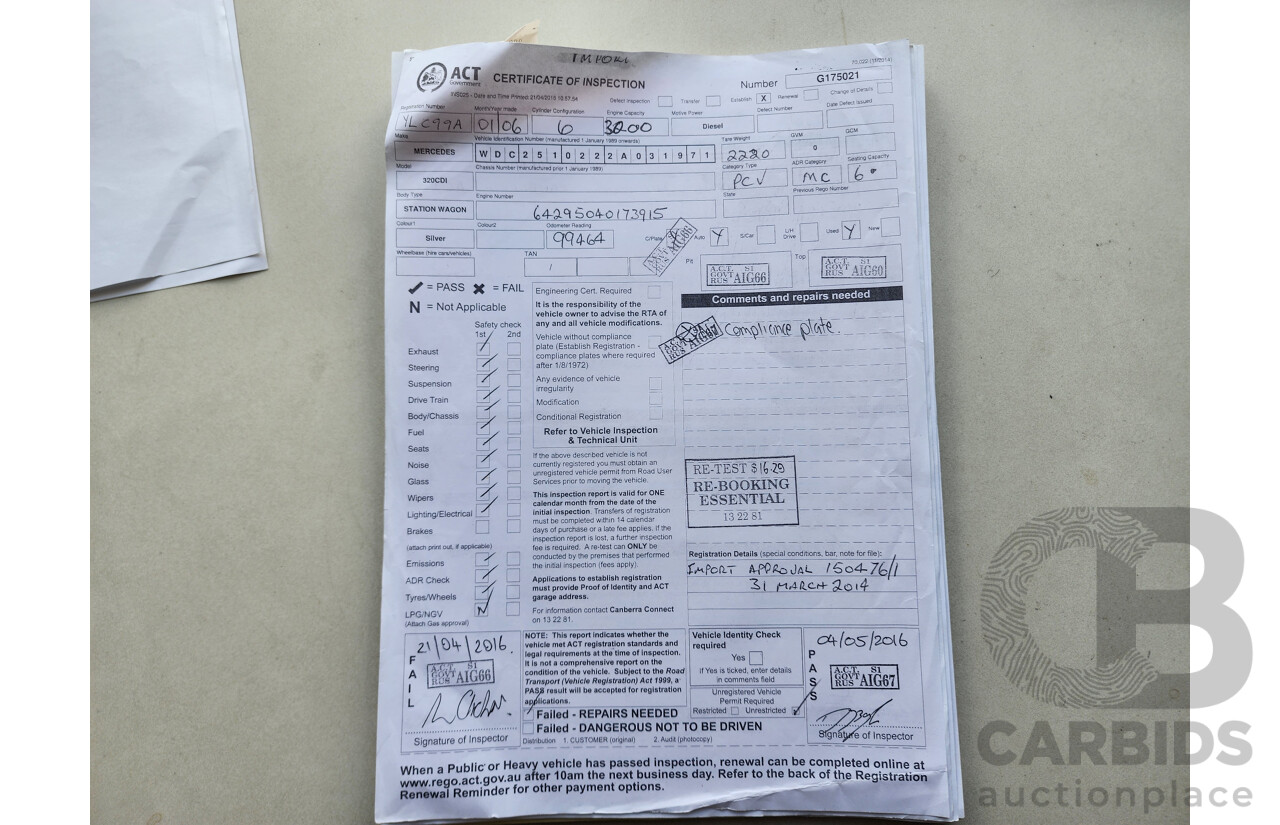 1/2006 Mercedes-Benz R 320 CDI (awd) 251 4d Wagon Silver 3.0L