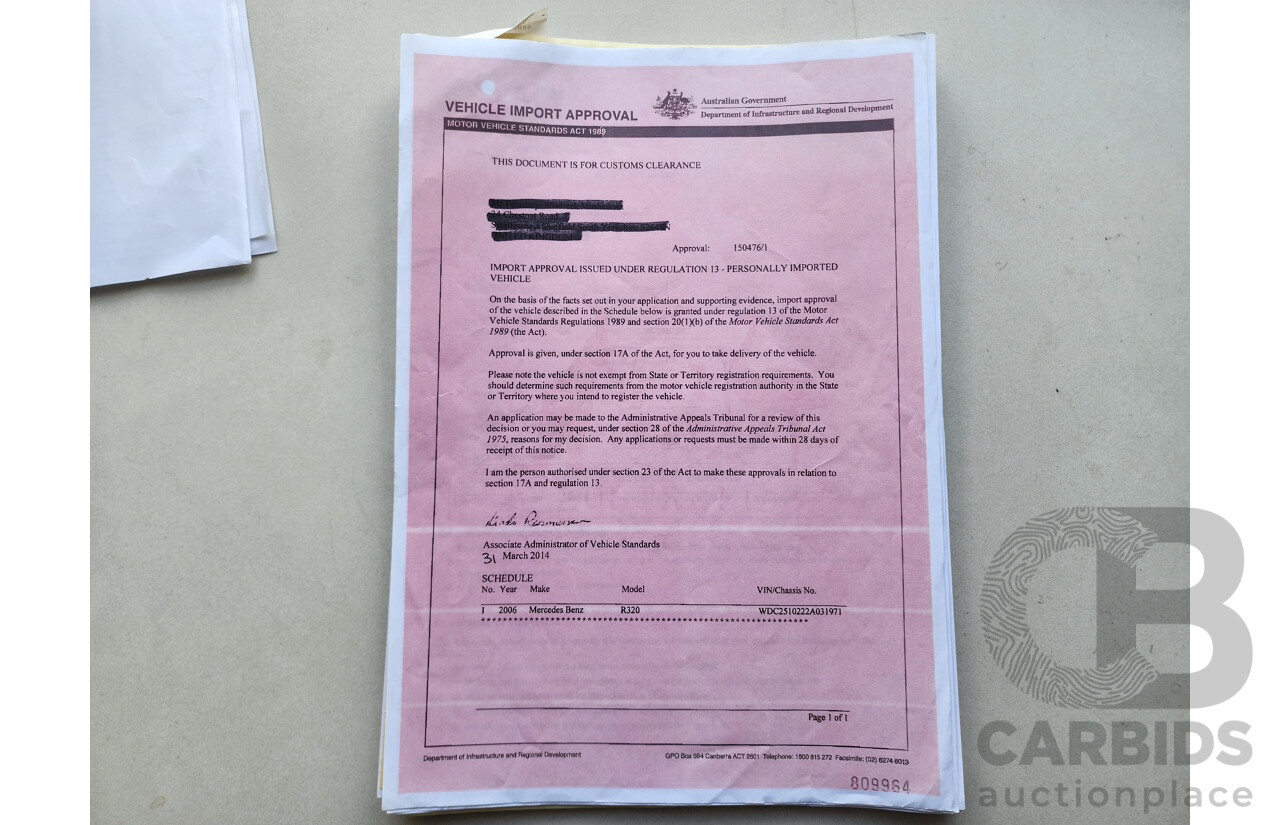 1/2006 Mercedes-Benz R 320 CDI (awd) 251 4d Wagon Silver 3.0L