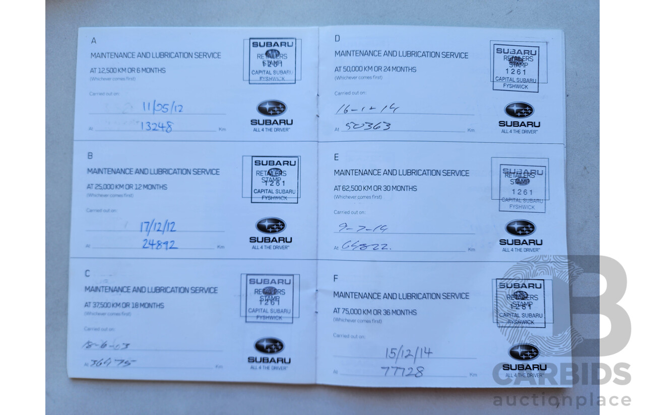 12/2011 Subaru Outback 3.6R Premium MY11 4d Wagon White 3.6L