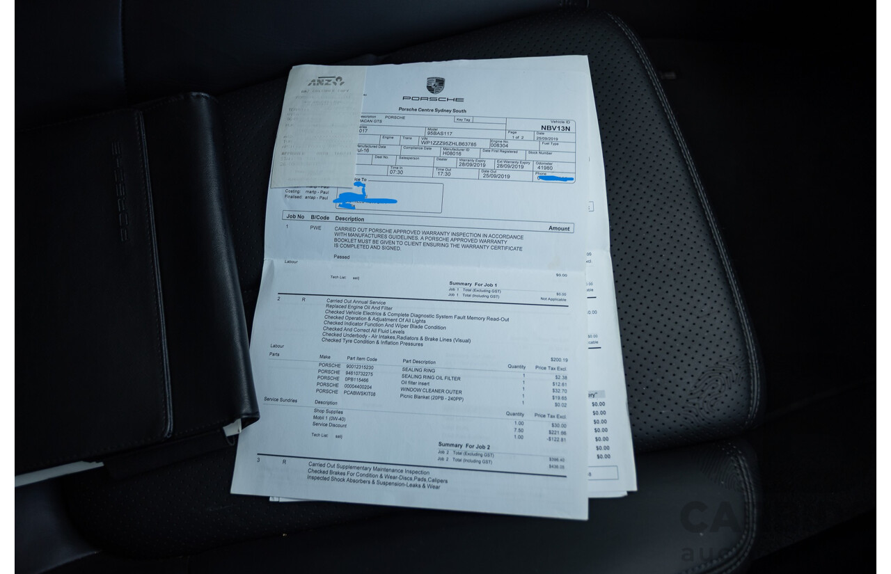 9/2016 Porsche Macan GTS (AWD) 95B MY16 4d Wagon Jet Black Metallic Twin Turbo V6 3.0L - Statutory Write Off