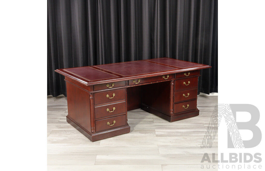 Twin Pedestal Executive Desk by OFS, Huntingburg Indiana