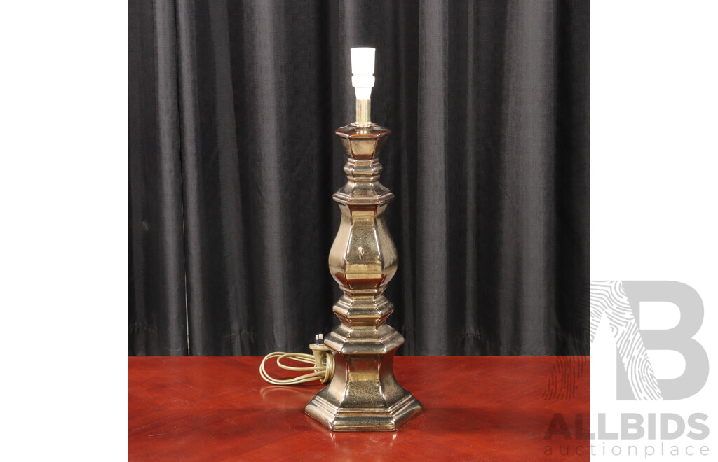 Gilt Faceted Ceramic Table Lamp