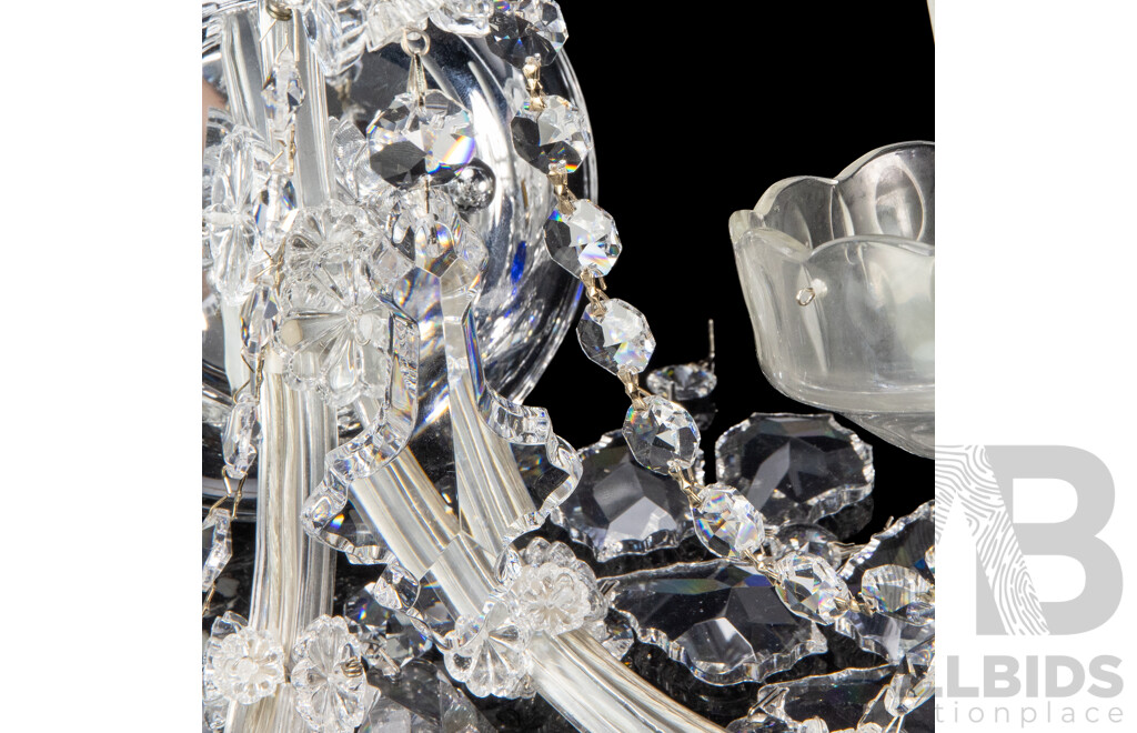 Pair of Glass Electrified Twin Arm Wall Sconces by Preciosa