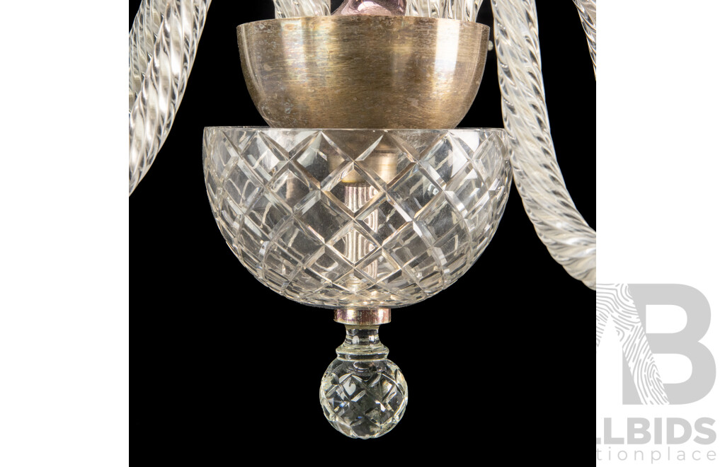 Large Glass Five Branch Chandalier by Visual Comfort and Co