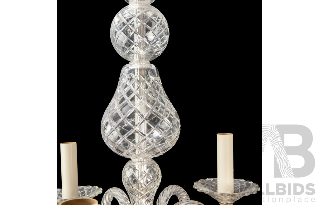 Large Glass Five Branch Chandalier by Visual Comfort and Co