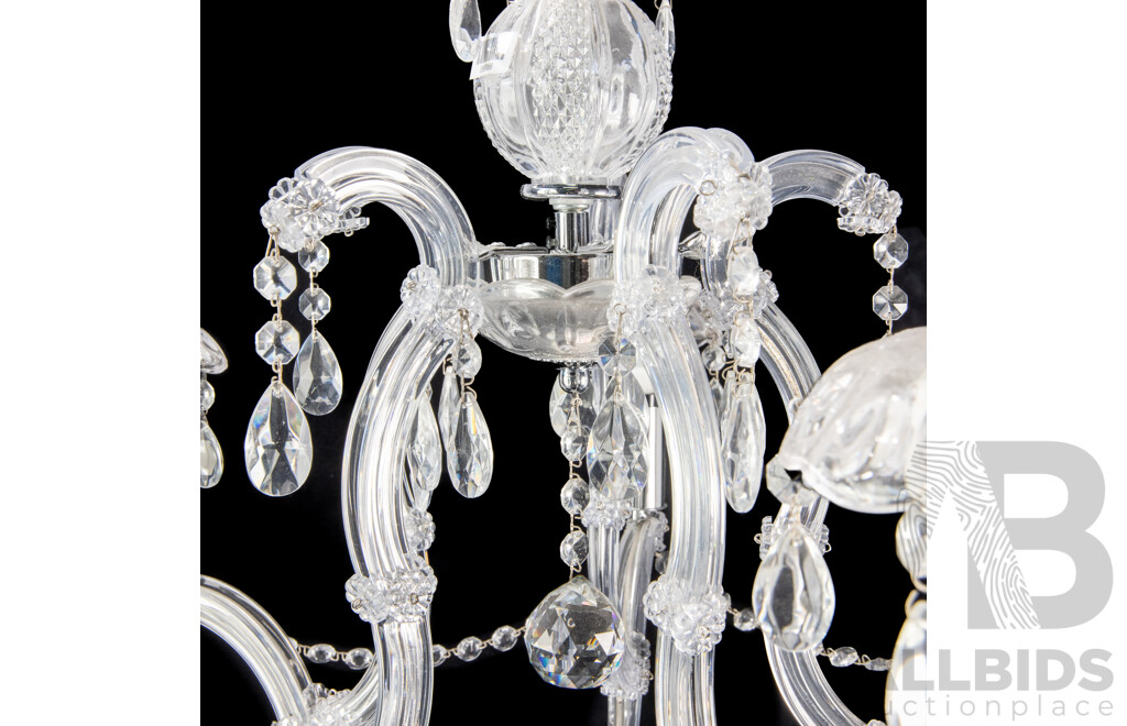 Large Glass Five Branch Chandalier by Visual Comfort and Co