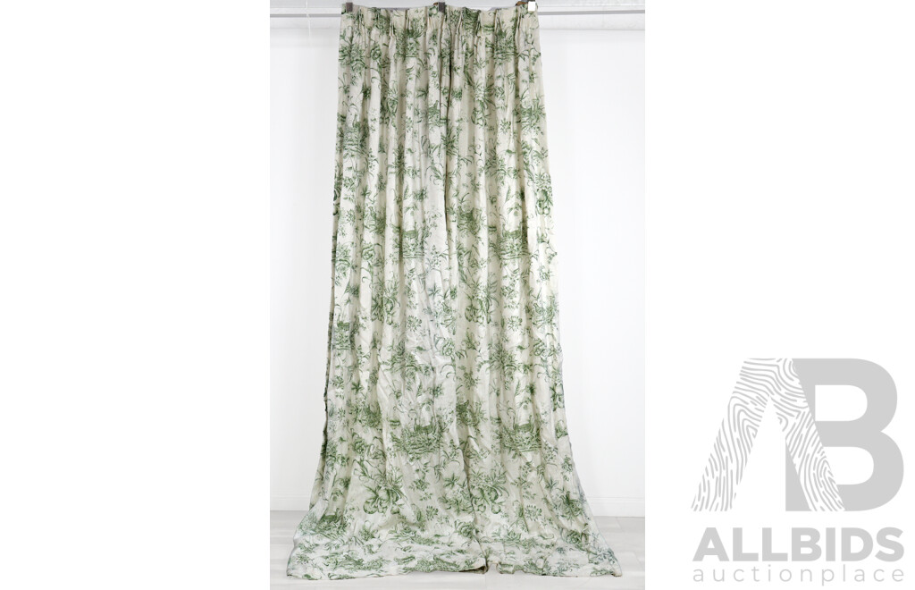 Collection of 14 Fabric Backed Floral Curtains