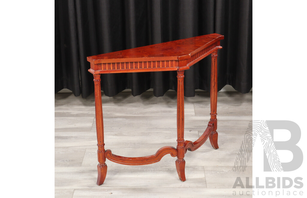 Bur Walnut Hall Table with Shaped Front