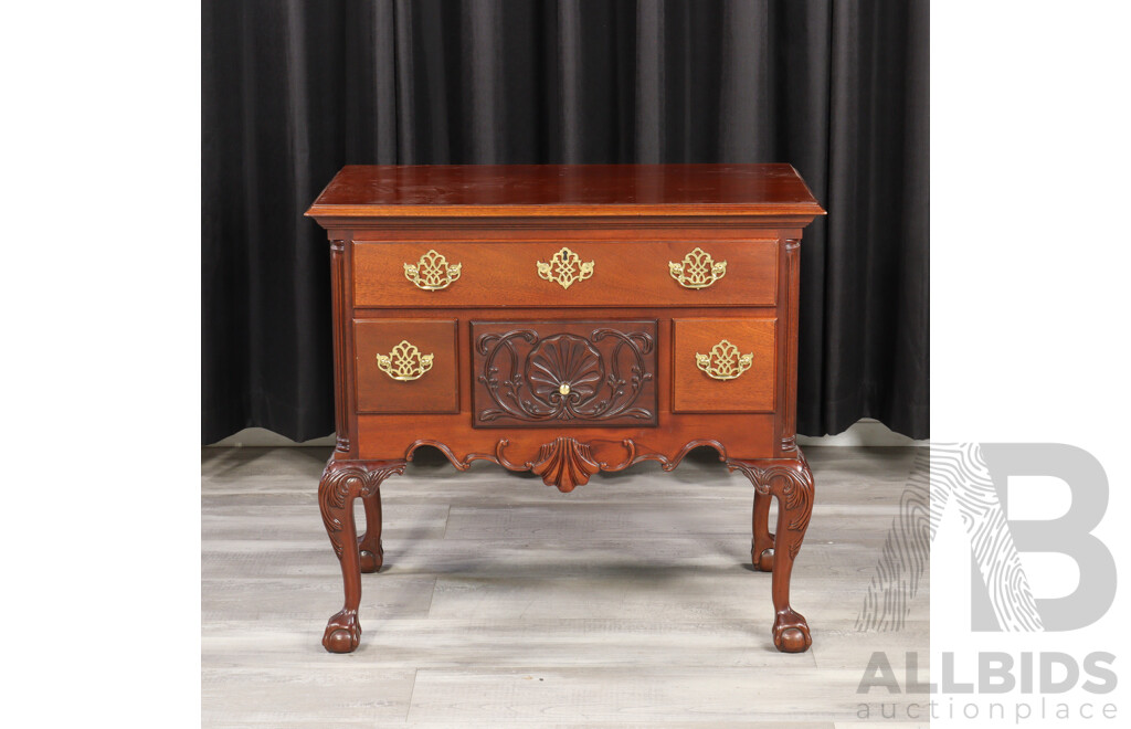 Mahogany Elevated Four Drawer Chest by Councill Craftsmen