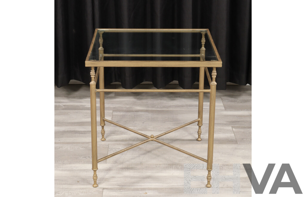 Square Line Glass Top Occasional Table by Unifactor Corp