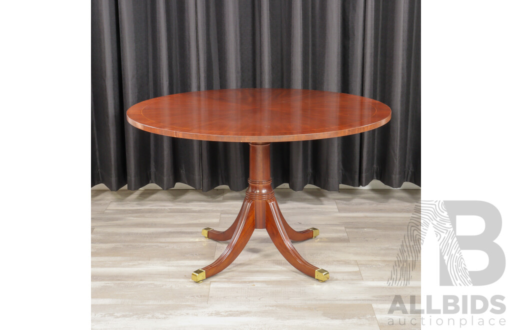 Victorian Style Quarter Veneered Single Pedestal Dining Table