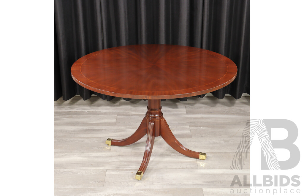 Victorian Style Quarter Veneered Single Pedestal Dining Table