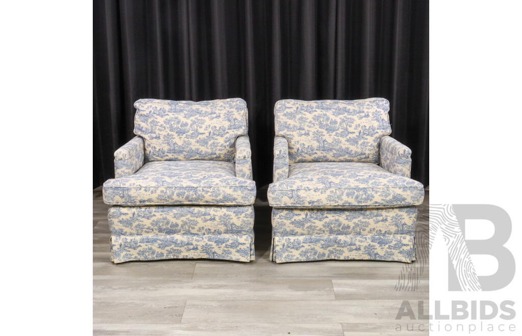 Pair of Fabric Upholstered Armchairs