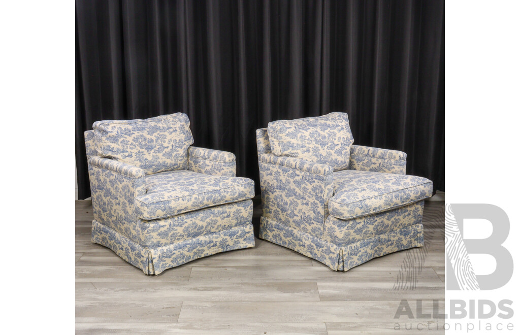 Pair of Fabric Upholstered Armchairs