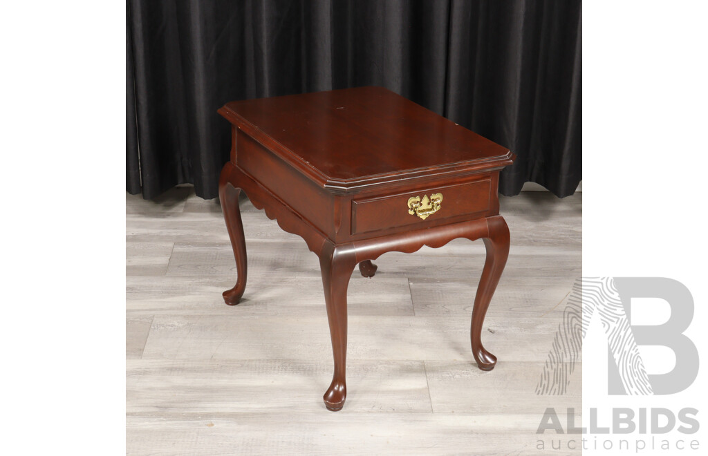 Mahogany 'Brandywine' Single Drawer Side Table by Harden Furniture