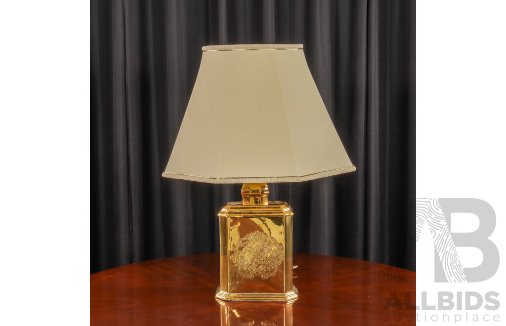 Pressed Metal Table Lamp with Brass Finish by Wildwood Lamps